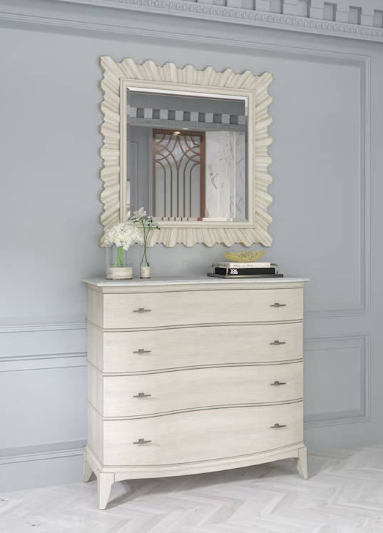 Starlite Ivory - Media Chest with Accent Mirror