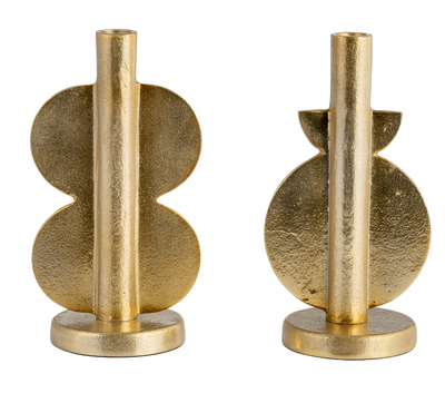 METAL, S/2 9" NOMAD TAPER CANDLEHOLDERS, GOLD