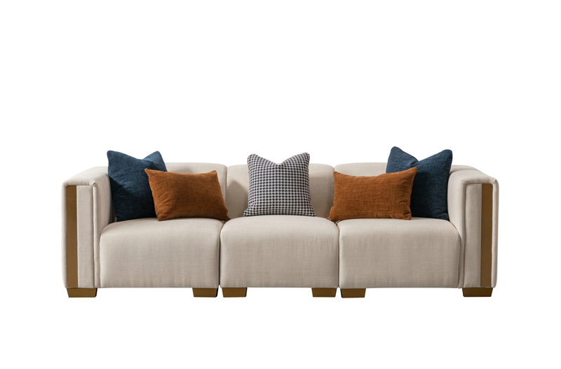 Elegant Embrace Beige Left Arm Facing Chair