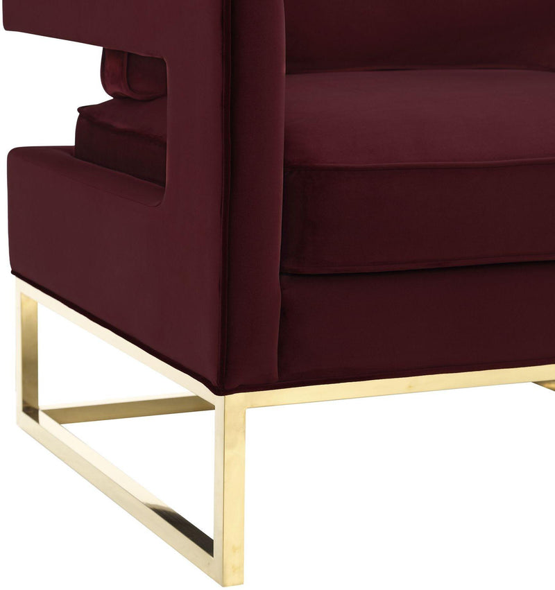 Avery Maroon Velvet Chair