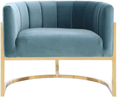 Magnolia Sea Blue Chair with Gold Base