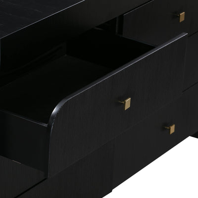 Hump 6 Drawer Black Dresser