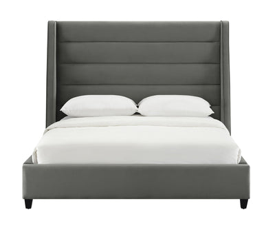 Koah Grey Velvet Bed in King