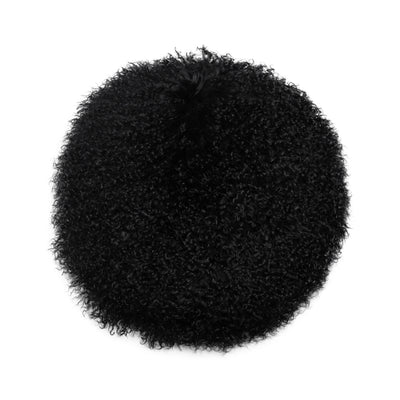 New Zealand Black Sheepskin 16 Round Pillow