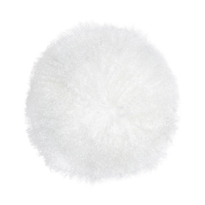 New Zealand White Sheepskin 16 Round Pillow