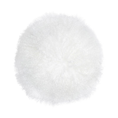 New Zealand White Sheepskin 16" Round Pillow