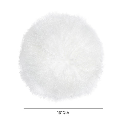 New Zealand White Sheepskin 16 Round Pillow