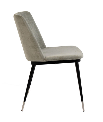 Evora Grey Velvet Chair - Silver Legs