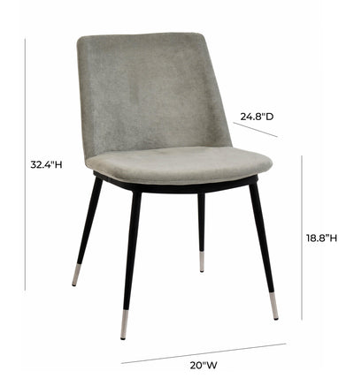 Evora Grey Velvet Chair - Silver Legs