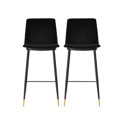 Evora Black Velvet Counter Stool (Set of 2)