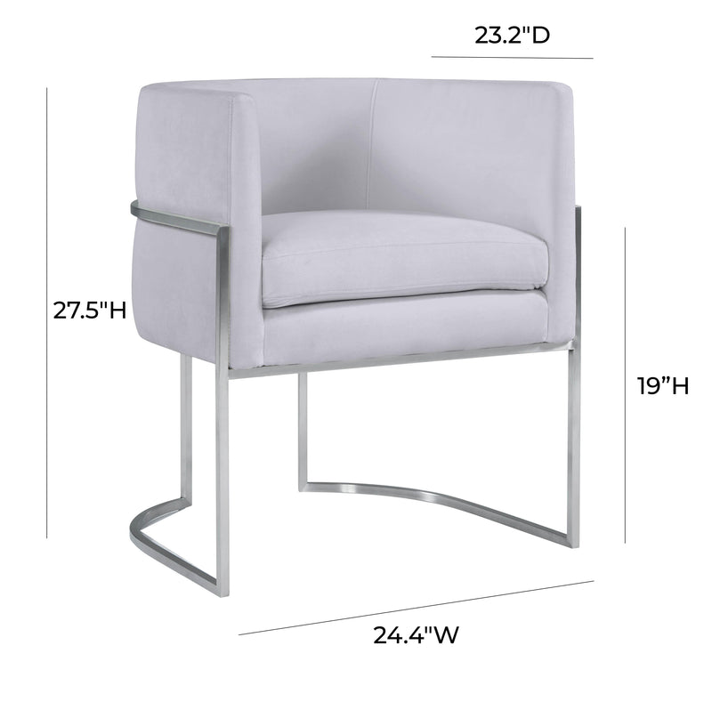 Giselle Grey Velvet Dining Chair - Silver Frame