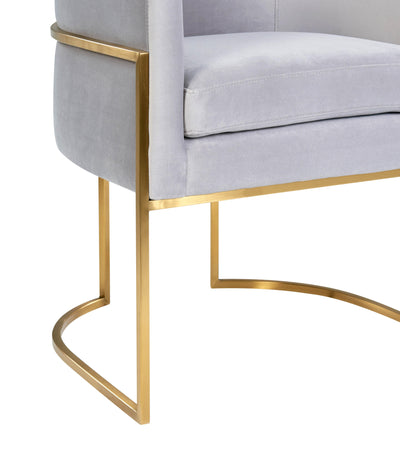 Giselle Grey Velvet Dining Chair - Gold Frame