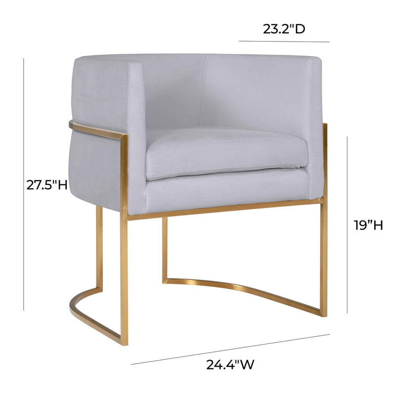 Giselle Grey Velvet Dining Chair - Gold Frame