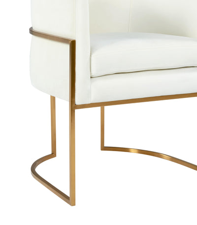 Giselle Cream Velvet Dining Chair - Gold Frame