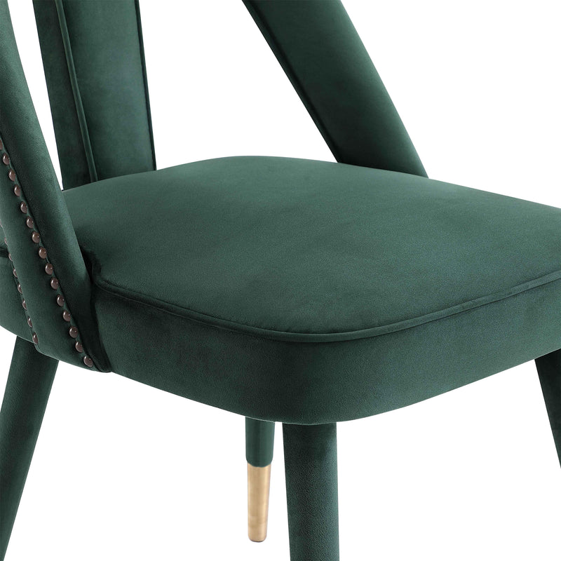 Petra Forest Green Velvet Side Chair