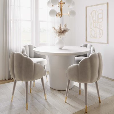 Gardenia Light Grey Velvet Dining Chair