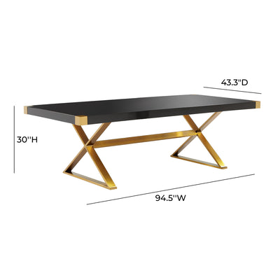 ADELINE BLACK LACQUER DINING TABLE
