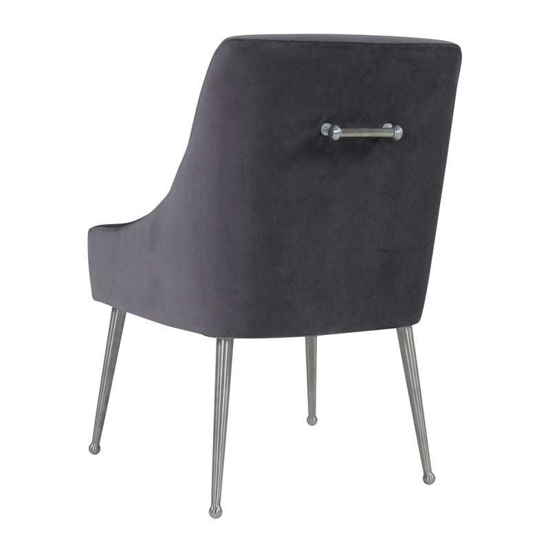 Beatrix Grey Velvet Side Chair - Silver Legs