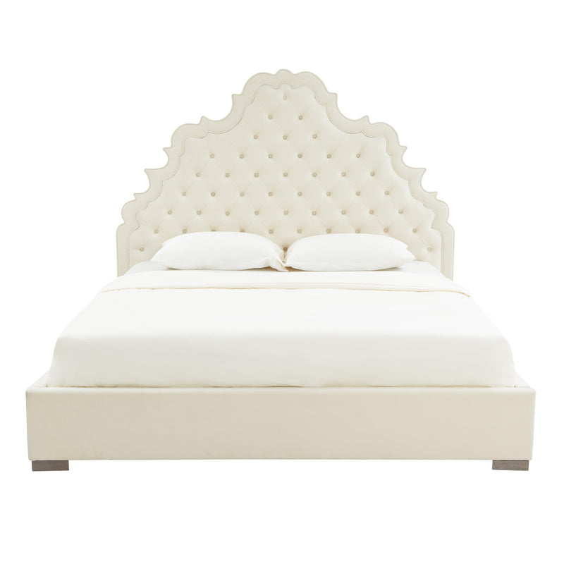 Carolina Cream Velvet Bed in King