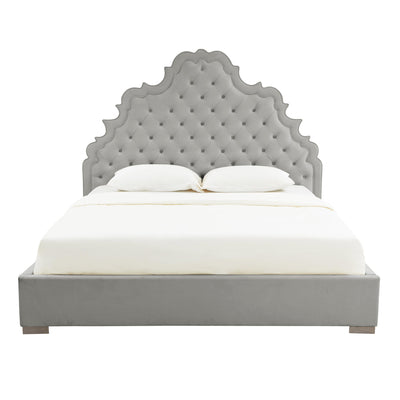 Carolina Grey Velvet Bed in King