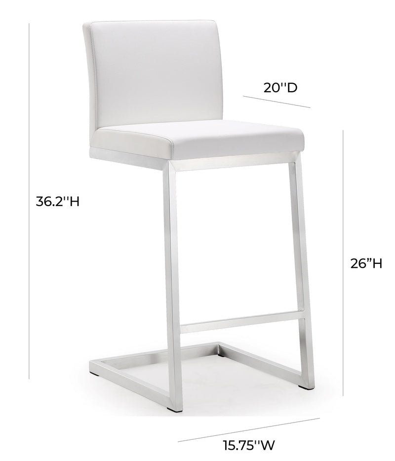 Parma White Steel Counter Stool