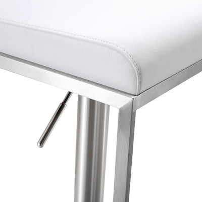Amalfi White Steel Adjustable Barstool