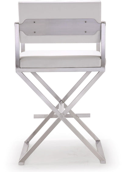 Director White Steel Counter Stool