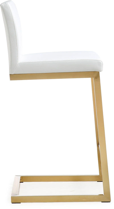 Parma White Gold Steel Counter Stool