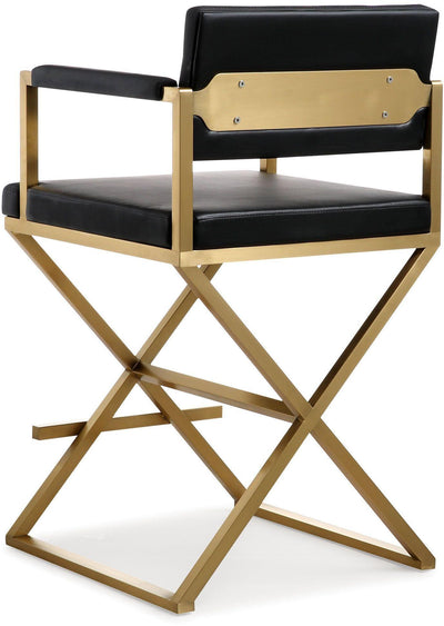 Director Black Gold Steel Counter Stool