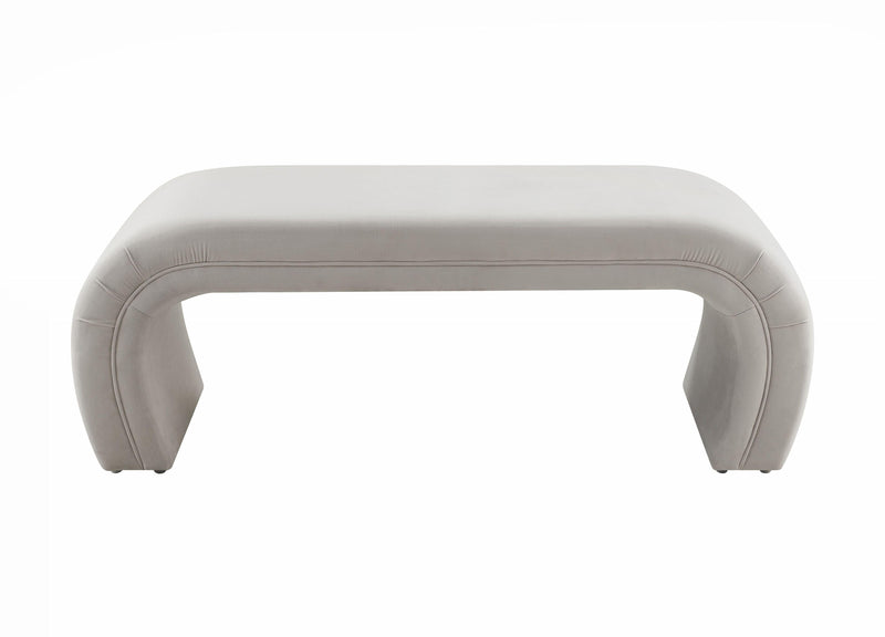 Kenya Light Grey Velvet Bench