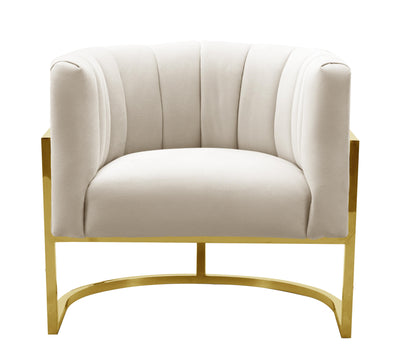 Magnolia Spotted Cream Chair with Gold Base