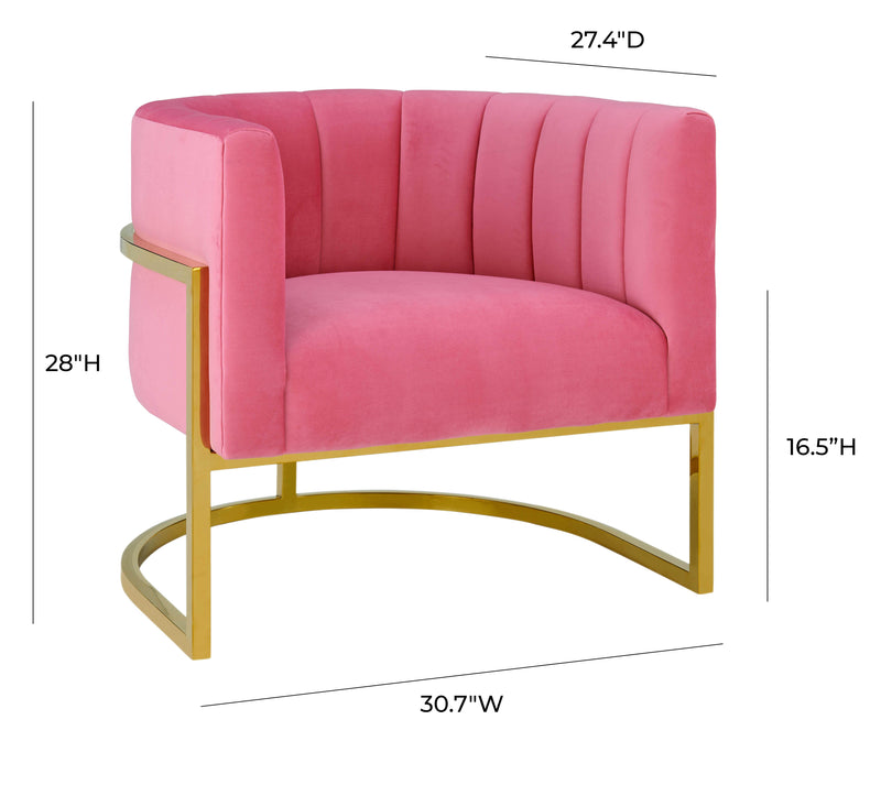 Magnolia Rose Pink Velvet Chair