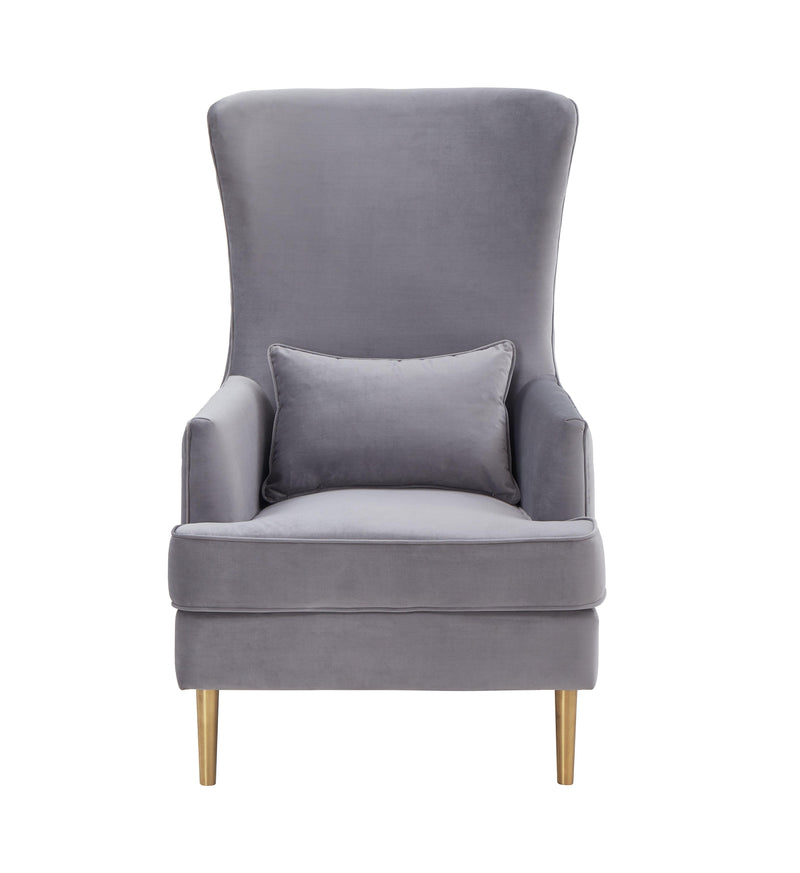 Alina Grey Tall Tufted Back Chair