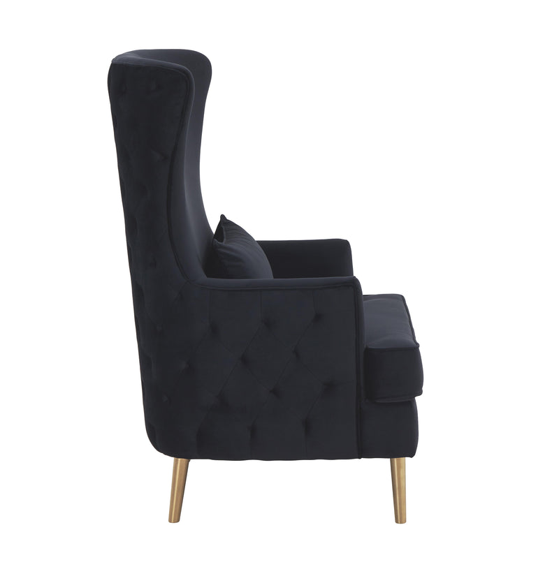 Alina Black Tall Tufted Back Chair