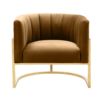 Magnolia Cognac Velvet Chair