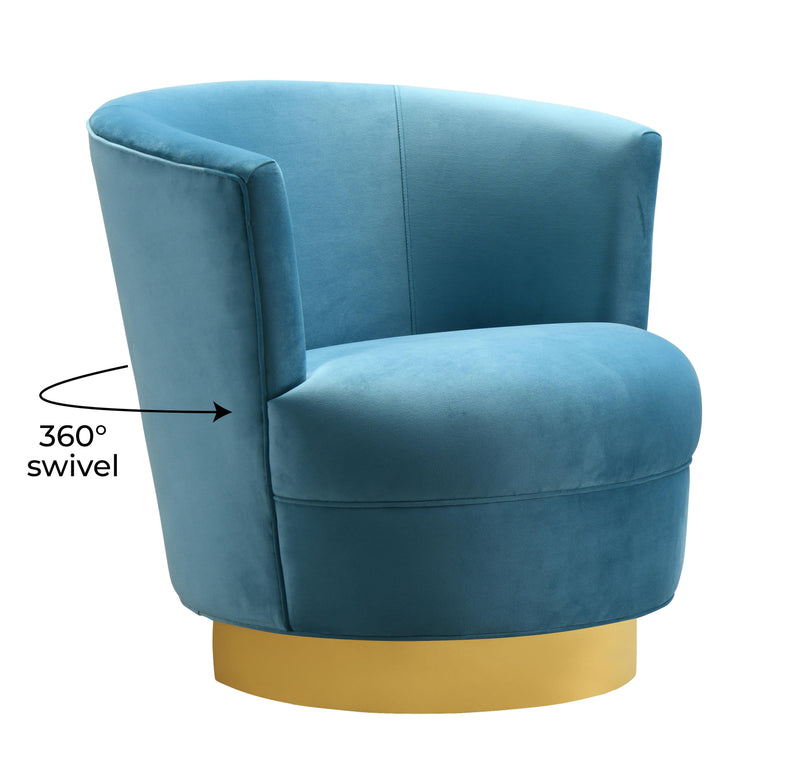 Noah Lake Blue Swivel Chair