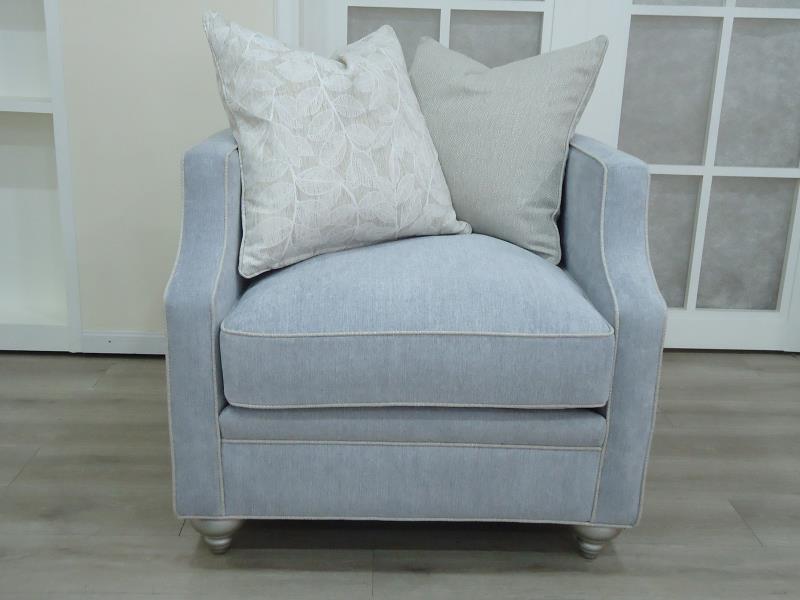 Wood Frame Upholstered Silver Chair