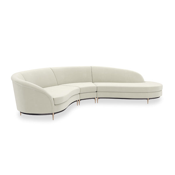 Three's Company RT Chaise 3pc Sec - Ivo