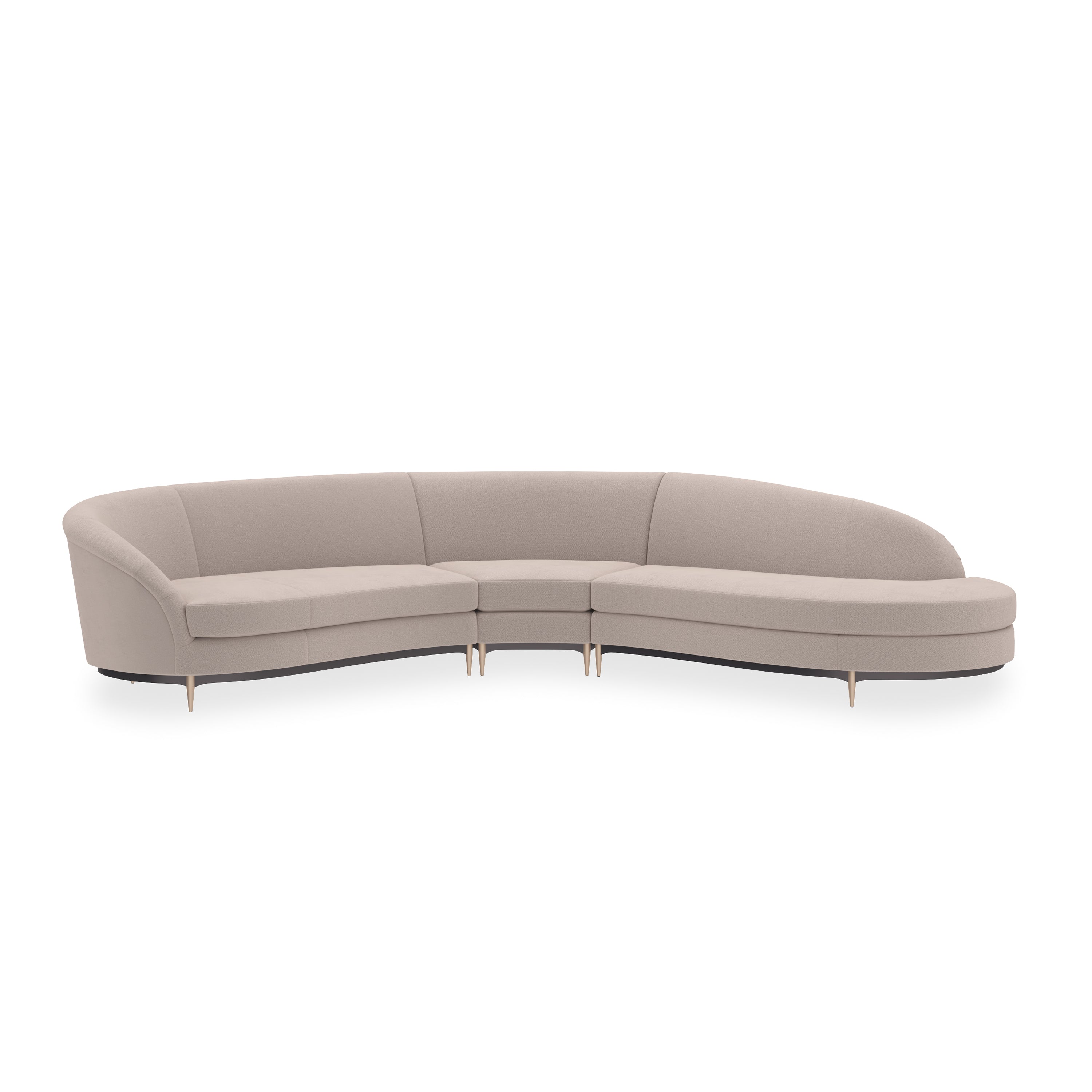 Three's Company RT Chaise 3pc Sec - Ecr