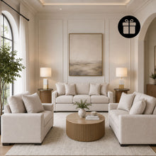 Calden Sofa Set with 2 Free Dual Table Lamp Silver