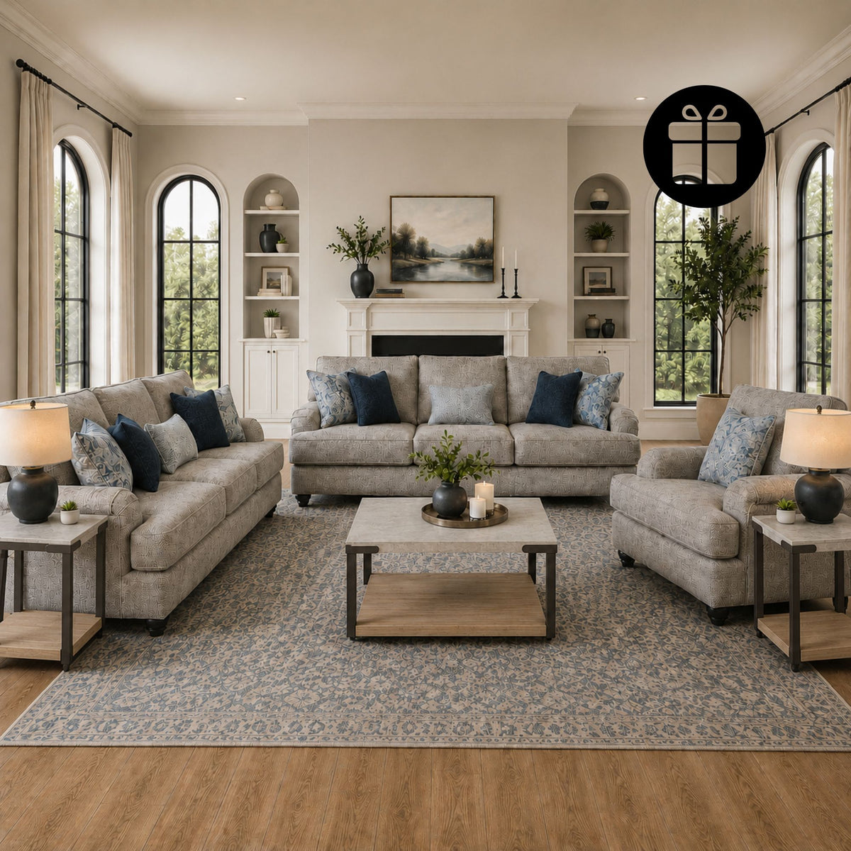 Tight-Rope Morren Sofa set with Free Darthurst Occasional Table Set (3/CN)