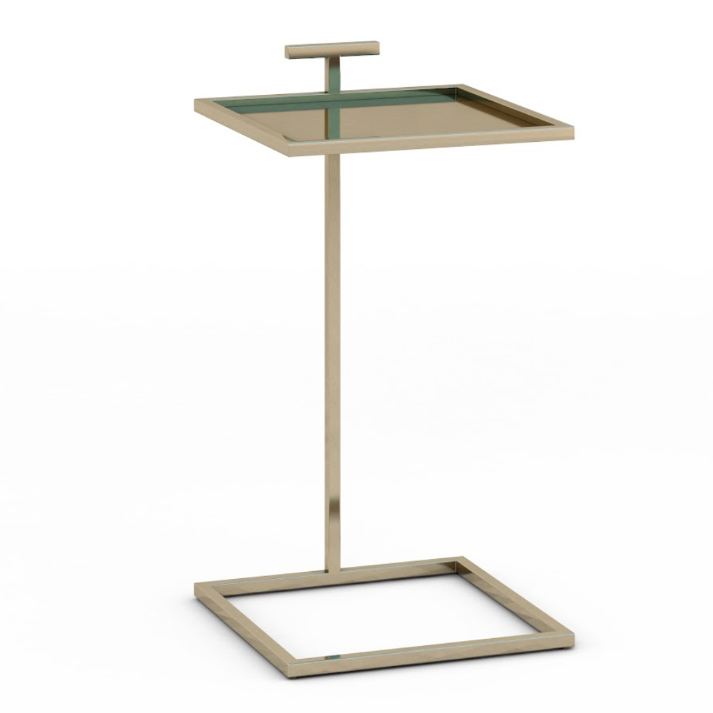 Black 14" Maisie Accent Table Square - Gold