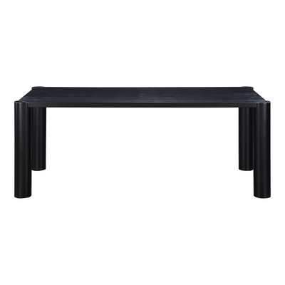 Post Dining Table Small Oak Black