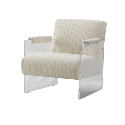 Acrylic Sides cream accent chair