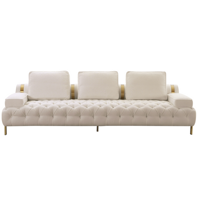 Tufting Tan 4 Seater Sofa (280cm)
