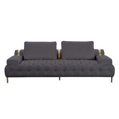 Tufting Dark Grey 3 Seater Sofa (240cm)