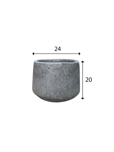 Coal Grey Terrazzo Indoor/Outdoor Plant Pot By Roots24W*24D*20H.