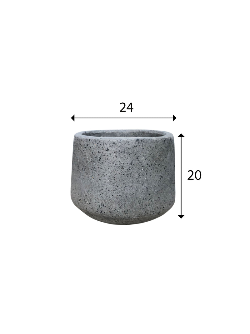 Coal Grey Terrazzo Indoor/Outdoor Plant Pot By Roots24W*24D*20H.