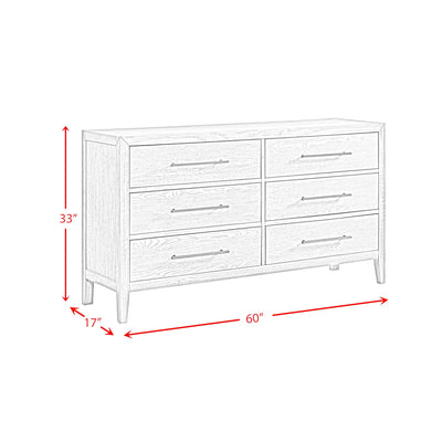 Versailles Contemporary 6-Drawer Dresser