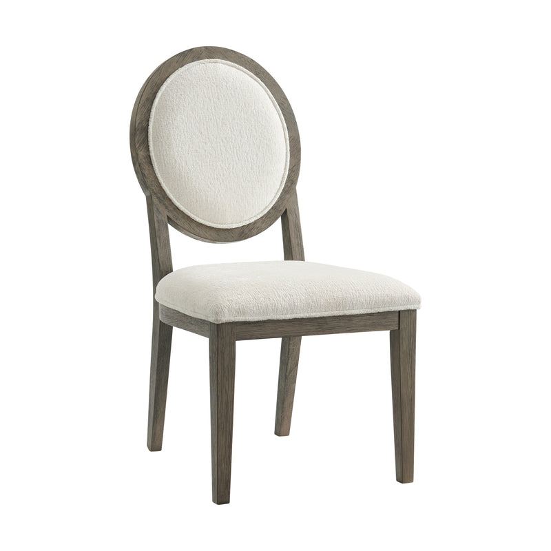 Versailles Contemporary White Boucle Round Back Side Chair